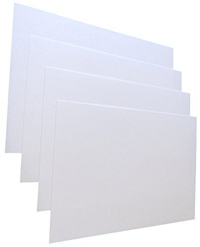 50x Weiße Blanko-Briefkarten, Postkarten Leinenstruktur (BEIDSEITIG), DIN A6, Bastelkarton,246g/m² (22765)
