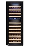 Kalamera Weinkühlschrank 2 Zonen, 73 Flaschen, 200Liter, großes LCD-Display, Temperaturzonen 5-10°C/10-18°C, Kompressor, KRC-200BFG
