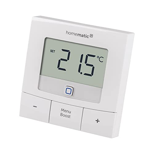Homematic IP Smart Home Wandthermostat – Basic, digitales Thermostat für Heizkörper per App, Alexa, Google Assistant, Temperaturmessung, Energie sparen, 154666A0