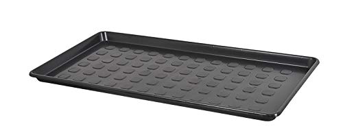 Kreher XL Mehrzweckablage, Schuhablage aus Kunststoff in Schwarz. Rechteckig, ca. 75,5 x 38 x 3 cm. Robust und abwaschbar.
