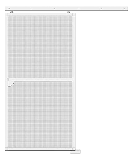 Schellenberg 70070 Insektenschutz Schiebetür PREMIUM, Fliegengitter für die Tür zum Schieben, barrierefrei, Alu-Profile und Fiberglas-Gewebe, kürzbar, 120 x 240 cm, Weiß
