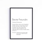 Definition Beste Freundin Kunstdruck A4 ungerahmt als Geschenk-Idee zum Geburtstag Geburtstagsgeschenk Wand-Bild Wand-Deko schwarz weiß Bild (mit Personalisierung)