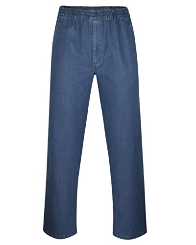 T-MODE Herren Jeans Stretch Schlupfhose Schlupfjeans ohne Cargo-Taschen-Blue-L