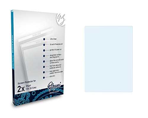 Bruni Schutzfolie kompatibel mit Pearl VX-35 Easy Folie, glasklare Displayschutzfolie (2X)