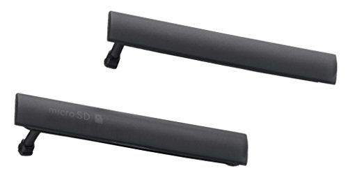 yayago 2er Set Micro USB/SD Abdeckung Dichtung Black für Sony Xperia Z3 Compact Deckel Schwarz