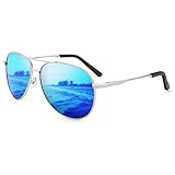 HENGOSEN Pilotenbrille Sonnenbrille Herren Damen Piloten-Polarisiert Sonnenbrille Metallrahmen Unisex Fahren Sonnenbrille mit UV400 Schutz