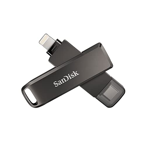 SanDisk iXpand Luxe Speicherstick 64 GB 2-in-1-Leuchte und Verbindungen des USB-Typs C für Ihr iPhone und iPad