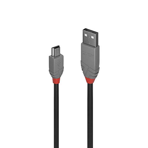 LINDY 36723 2m USB 2.0 Typ A an Mini-B Kabel, anthra Line Anthrazit