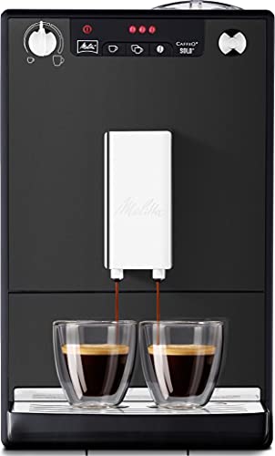 Melitta Solo Kaffeevollautomat (Exzellenter Kaffee-Genuss dank Vorbrühfunktion und herausnehmbarer Brühgruppe) E 950-444 frosted, Matt Schwarz