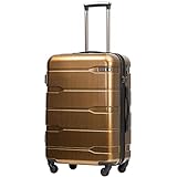 COOLIFE Hartschalen-Koffer Rollkoffer Reisekoffer Vergrößerbares Gepäck (Nur Großer Koffer Erweiterbar) PC Material mit TSA-Schloss und 4 Rollen
