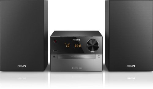 Philips BTM2310 Mini Stereoanlage (mit Bluetooth, CD, MP3, USB zum Laden, UKW, 15 Watt) schwarz, BTM2310/12