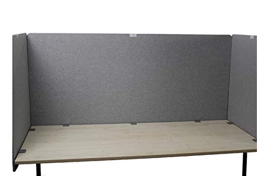 Schreibtischteiler Akustikteiler Desk Screen neueste Arbeitsschutzregel -aktuellster Standard (180 x 90 cm)- Abschirmung Rückwand Seitenwand Spuckschutz Raumteiler Sichtschutz Schallschutz