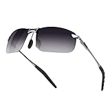 Bloomoak Fahrende Sonnenbrille, polarisierte Sonnenbrille, Farbverlauf Sonnenbrille zum Fahren/UV400 Augenschutz/ultraleicht, Graue Gläser mit Farbverlauf, 42 EU