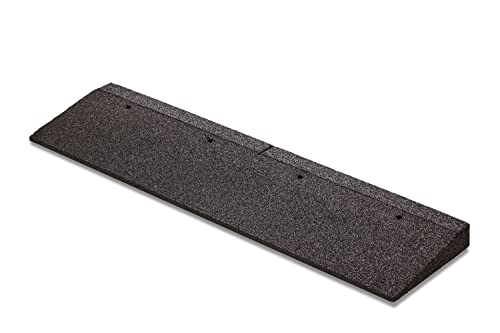 bepco Bordsteinkanten-Rampe aus Gummifasern (schwarz) - Auffahrrampe - Türschwellenrampe mit eingelagerten Unterlegscheiben zur Befestigung (100 x 25 x 5 cm)