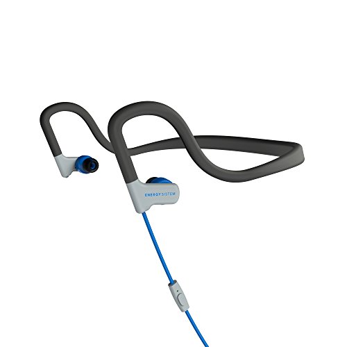 Energy Sistem Earphones Sport 2 Blue mic (Sportkopfhörer mit Kopfbügel, Schweiß- und Spritzschutz, Wiedergabesteuerung, Mikrofon und Audiokabel) Blau