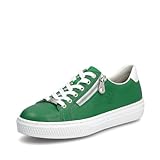 Rieker Damen Low-Top Sneaker L59L1, Frauen Halbschuhe,schnürschuhe,schnürer,Plateausohle,straßenschuhe,Strassenschuhe,grün (52),37 EU / 4 UK