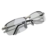 WHCREAT Herren Photochromatisch Polarisierte Sonnenbrille für Fahren Draussen Sport mit Ultraleicht AL-MG Rahmen - Metallisch Grau Rahmen Grau Linse