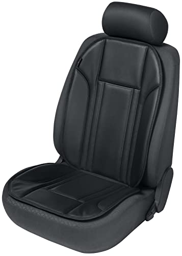 Walser Auto-Sitzaufleger Ravenna, Auto-Sitzauflage, Sitzschoner-PKW universal, Autositzschoner aus Kunstleder, Auto-Schutzunterlage schwarz