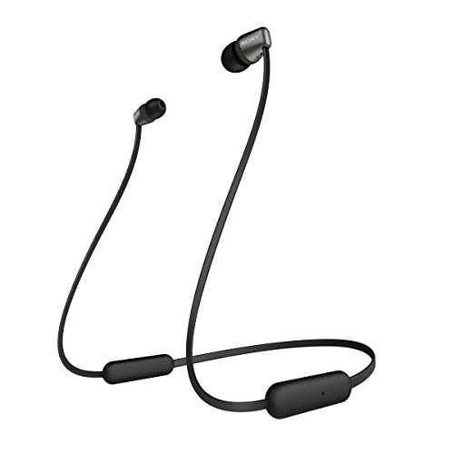 Sony WI-C310 kabelloser Bluetooth In-Ohr Kopfhörer (15 Stunden Akkulaufzeit, Voice Assistent, magnetische Ohrstöpsel, Behind-the-neck Design, integrierte Headset-Funktion, Headset mit Mikro) Schwarz