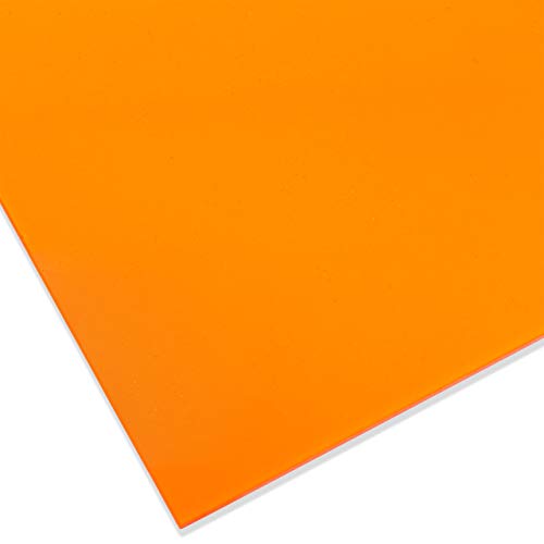 PLEXIGLAS® GS farbig, vielfältig nutzbares und bruchfestes Marken Acrylglas für Lichtobjekte etc, 3 mm dicke PLEXIGLAS® GS Platte in 25 x 50 cm, orange transparent (2C04)