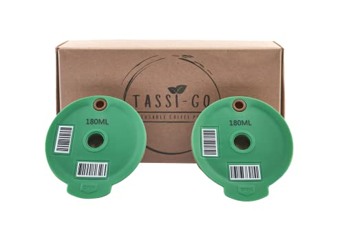 TASSI-GO nachfüllbare Kaffeekapseln für Kaffee | Wiederbefüllbare alternative Kaffeepads für Bosch Tassimo-Kaffeemaschinen – 2x 180 ml (2er-Set)