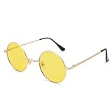 Pro Acme Retro Kleine Runde Polarisierte Sonnenbrille für Männer Frauen (Goldene Rahmen | Transparentes Gelb Linse)
