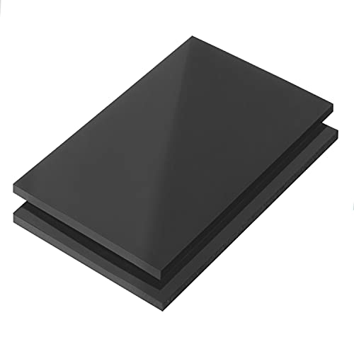 ABS Kunststoffplatte, Platte in SCHWARZ ODER WEIß, Verschiedene Formate in Stärken 1-10mm TOP Qualität (100 x 49cm, 1mm, Schwarz)