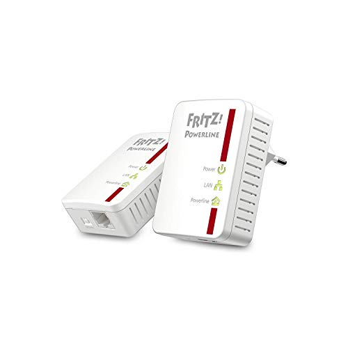 AVM FRITZ!Powerline 510E Set (500 Mbit/s, Fast-Ethernet-LAN), schnelle Datenübertragung über die Stromleitung, deutschsprachige Version