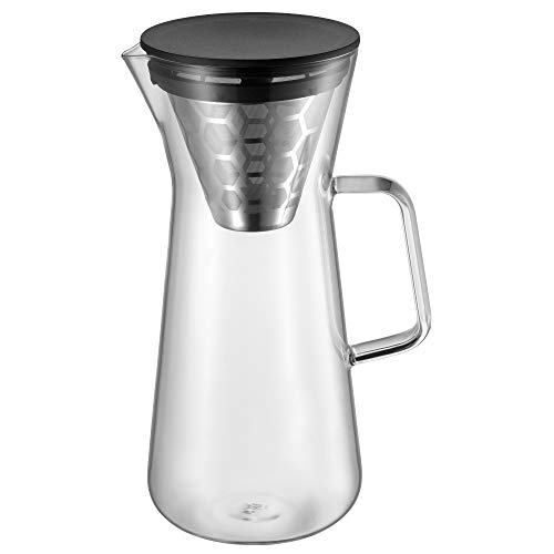 WMF CoffeeTime Pour Over Kaffeebereiter 900ml, für 6 Tassen, Aromawaben-Filter, Jug, Höhe 27 cm, hitzebeständiges Glas, Kaffeekanne