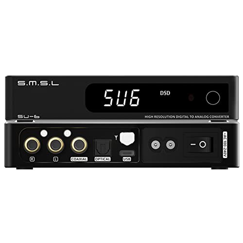 S.M.S.L SU-6 DAC ES9038Q2M XMOS DSD PCM768kHz/32Bit Bluetooth 5.0 LDAC USB-Decoder (schwarz)