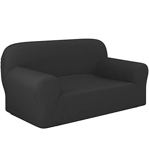 Dreamzie - Sofabezug 2 Sitzer Elastische - Grau - Oeko-TEX® - Sofa Überzug 60% Recycelter Baumwolle - Made in Europe