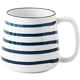 Tasse handbemalte Wassertasse Keramik Tasse Kaffeetasse Wasserbecher Unterglasur klein frisch 500ml großes Fassungsvermögen Frühstückstasse (konzentrisch)