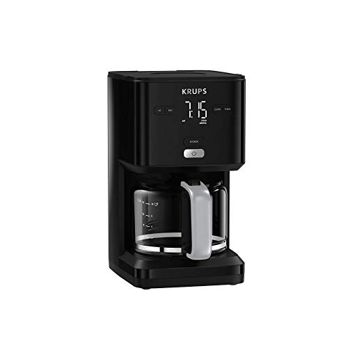 Krups KM6008 Smart'n Light Kaffeemaschine | mit Timer |intuitives Display | 1,25 L Fassungsvermögen für bis zu 15 Tassen Kaffee | Auto-Off-Funktion | Tropf-Stopp | Warmhaltefunktion | Schwarz