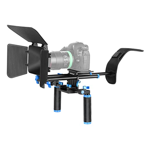 Neewer® DSLR Film Video Kamera, Rig Set System Kit für Camcorder oder DSLR wie Canon Nikon Sony Pentax Fujifilm Panasonic, enthalten: (1) Shoulder Mount + (1) 15 mm Rail Rod System + (1) matt Box