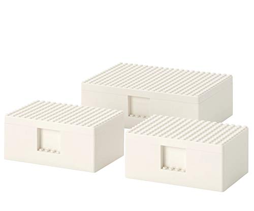 IKEA Bygglek Box mit Deckel 3er Set weiß 703.721.86