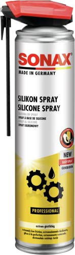 SONAX SilikonSpray mit EasySpray (400 ml) schmiert, pflegt und schützt langanhaltend Gummi-, Kunststoff-, Holz- und Metallteile | Art-Nr. 03483000