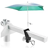 com-four® Sonnenschirm-Halterung aus pulverbeschichtetem Metall - Balkon-Halterung für Sonnenschirme - Schirmständer für breite Balkongeländer, Wände und Brüstungen (01 Stück - weiß - extra breit)