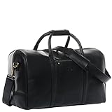 SID & VAIN Reisetasche Chad aus Büffel-Leder I Sporttasche XL groß für Herren I Weekender Kabinengröße schwarz handgefertigt