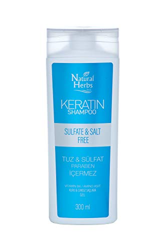 Seed Natural Herbs Keratin Shampoo 300ml- Verleiht Ihrem Haar Feuchtigkeit, Glanz & Fülle- Shampoo ohne Sulfate, Salze und Parabene - Keratin Haarglättung & Hitzeschutz für Haare
