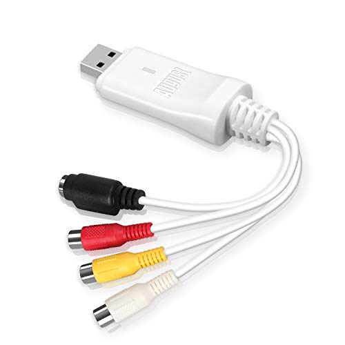 USB Video Grabber - [2022 Modell] August VGB300 - Audio Video Konverter zum Digitalisieren von VHS und Hi8 Kassetten - Plug&Play Video Capture Adapter für Windows und macOS