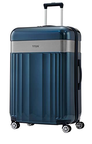 TITAN 4-Rad Koffer L mit TSA Schloss, Gepäck Serie SPOTLIGHT:edler Trolley in trendigen Farben, 76 cm, 102 Liter, North Sea (Blau)