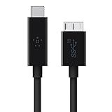 Belkin USB 3.1 USB-C auf USB Micro-B Kabel (0,9m, 10 Gbit/s, 60W/3A, geeignet für Samsung Galaxy S5 und externe Festplatten, kompatibel mit Thunderbolt 3) schwarz