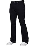 Enzo Herren-Jeans, Bootcut, weites Bein, Stretch, Glocke, ausgestellt, Denim-Hose, alle Taillengrößen, Schwarz , 32 W / 32 L