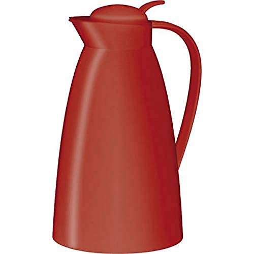 alfi Isolierkanne Eco, Kunststoff rot 1l, mit alfiDur Glaseinsatz, 0825.037.100, Thermoskanne hält 12 Stunden heiß, ideal als Kaffeekanne oder Teekanne, Kanne für 8 Tassen