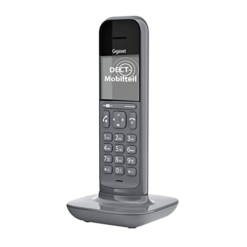 Gigaset CL390HX - DECT-Mobilteil mit Ladeschale – Schnurloses Telefon für Router und DECT-Basis - Fritzbox-kompatibel - Direktwahlfunktion - Schutz vor unerwünschten Anrufen, Satellite grey