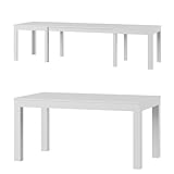 Tisch Küchentisch Esszimmertisch Esstisch WENUS Ausziehbar 160-300 cm (Weiß Matt)