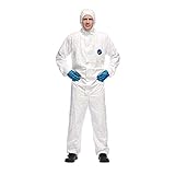DuPont Tyvek 500 Xpert Chemikalienschutzkleidung mit Kapuze, KategorieII, Typ 5-B und 6-B Robust und Leicht Weiß Größe XXL