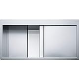 Franke CLV 214 127.0306.411 Küchenspüle Slim Top, Edelstahl Seidenglanz/weißes Glas
