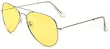 ALWAYSUV Nachtsicht Polarisierte Gelbe Vintage Stilvolle Sonnenbrille zum Fahren