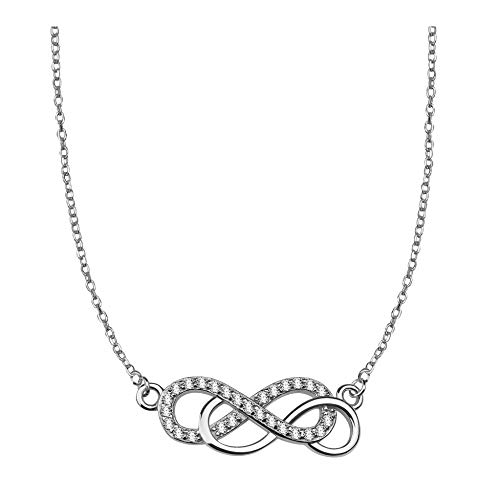 SOFIA MILANI - Damen Halskette 925 Silber - mit Zirkonia Steinen - Doppel Unendlich Infinity Anhänger - 50137